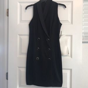 Black tuxedo style cocktail dress